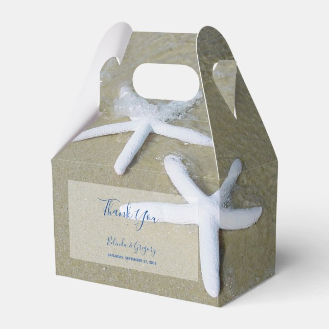 Starfish Beach Wedding Favor Boxes (Front Side)