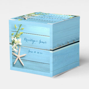Starfish Beach Wedding Favor Boxes With Orchids