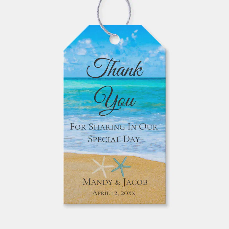 12 Hearts in the Sand Beach Destination Wedding Paper Gift Thank you Bags 