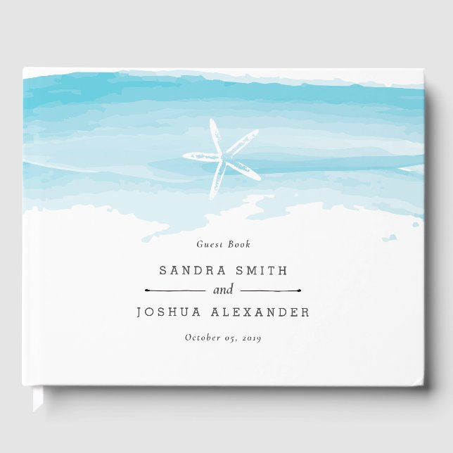 Starfish Beach Wedding Guest Book (Front)