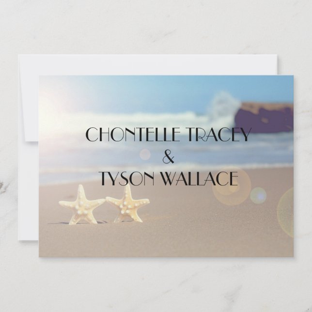 starfish beach wedding invitation (Front)