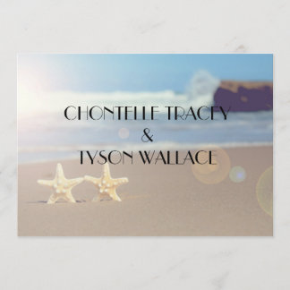 starfish beach wedding invitation