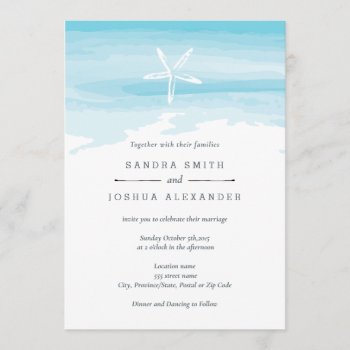 Starfish Beach Wedding Invitation by Naokko at Zazzle