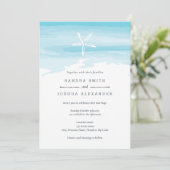 Starfish Beach Wedding Invitation (Standing Front)