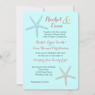 Starfish Beach Wedding Invitation