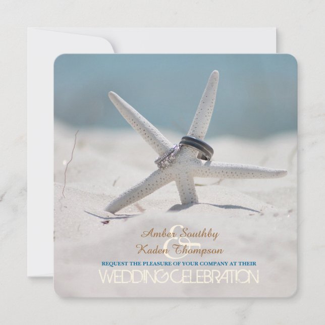 Starfish Beach Wedding Invitation (Front)