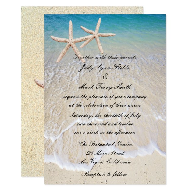 Starfish Beach Wedding Invitation