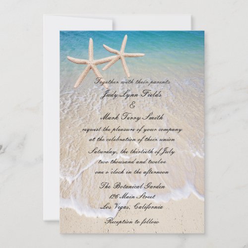 Starfish Beach Wedding Invitation