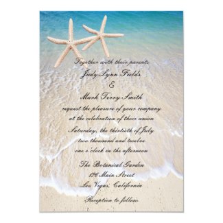 Starfish Beach Wedding Invitation