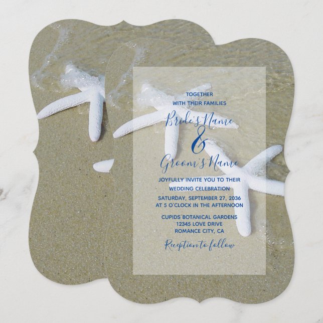Starfish Beach Wedding Invitations (Front/Back)