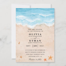 Starfish beach wedding invitations