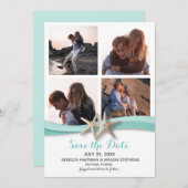 Starfish Beach Wedding Multi Photo Save The Date (Front/Back)