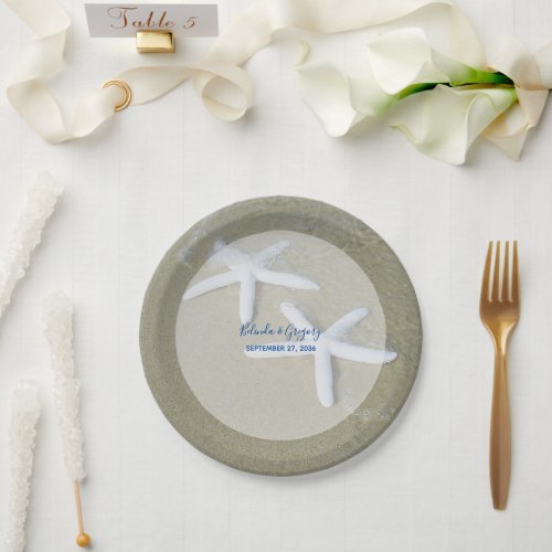 Starfish Beach Wedding  Paper Plates