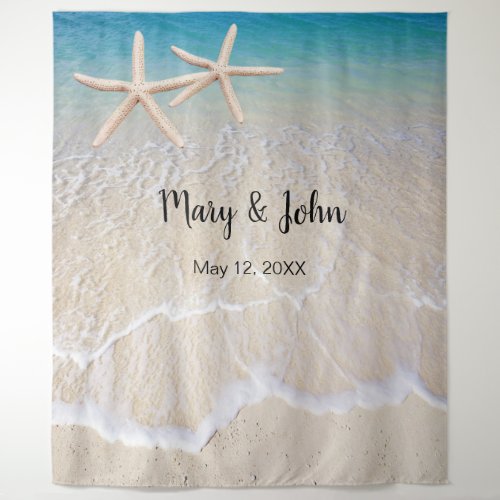 Starfish Beach Wedding Photo Backdrop