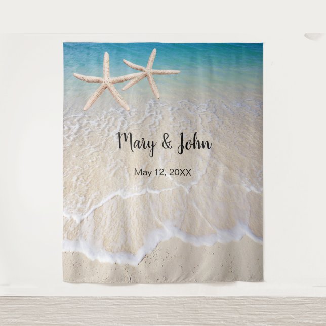 Starfish Beach Wedding Photo Backdrop (Front)