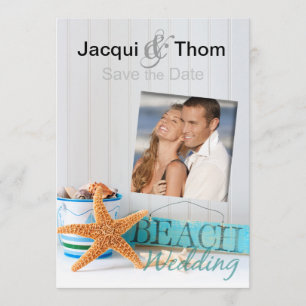 Starfish Beach Wedding Photo Save the Date