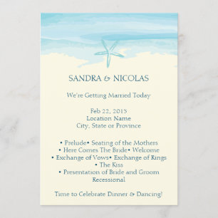 Starfish Beach Wedding Program II