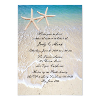 Starfish Beach Wedding Rehearsal Dinner Invitation