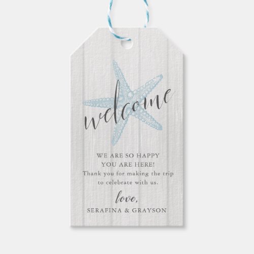 Starfish Beach Wedding Rustic Welcome Bag Gift Tags