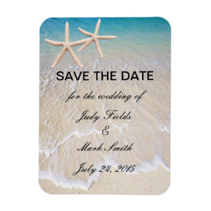 Starfish Beach Wedding Save The Date Magnet