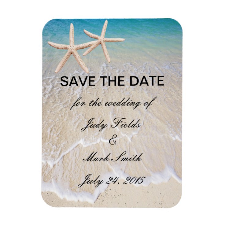 Starfish Beach Wedding Save The Date Magnet | Zazzle