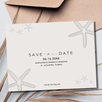 Starfish Beach Wedding Save the Date Postcard