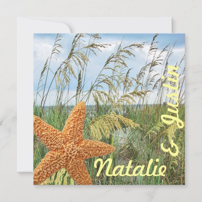 Starfish Beach Wedding Shower Invitation (Front)
