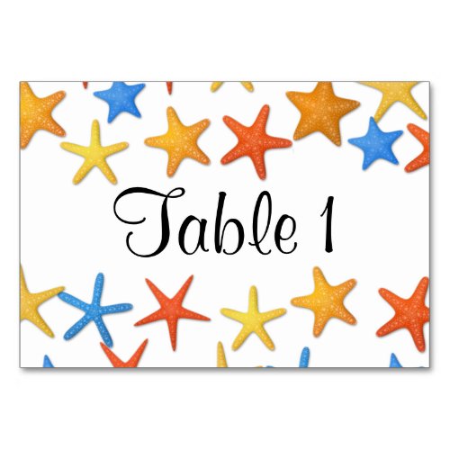 Starfish Beach Wedding Table Number