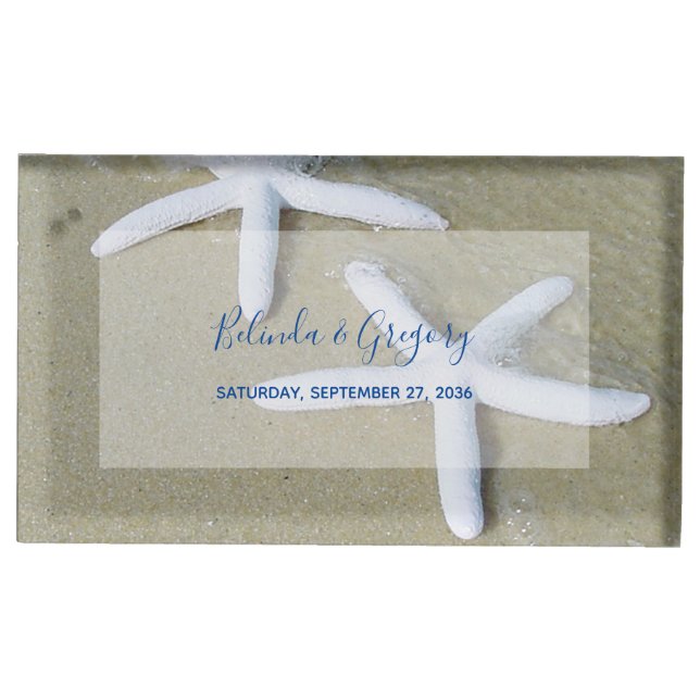 Starfish Beach Wedding Table Number Place Card Holder (Front)