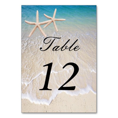 Starfish Beach Wedding Table Place Card