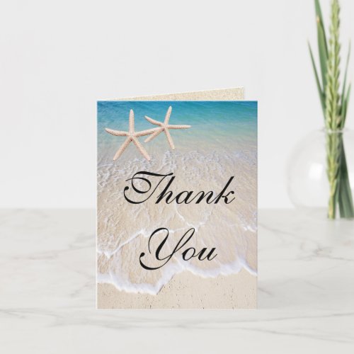 Starfish Beach Wedding Thank You Card