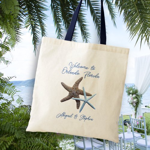 Starfish Beach Wedding Welcome Tote Bag