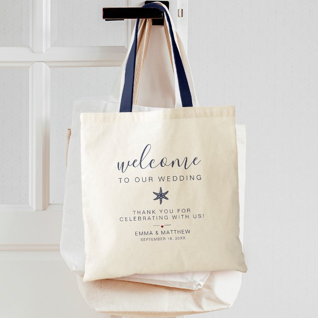 Starfish Beach Welcome Wedding Tote Bag (Starfish Beach Welcome Wedding Tote Bag)