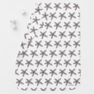 Starfish Black and White Baby Blanket