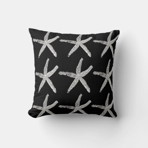 Starfish Black Red Double Custom Colors Cute Beach Throw Pillow