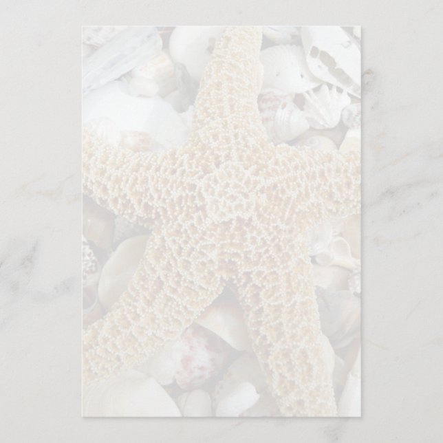 Starfish Blank Beach Wedding Fan Program Paper (Front)