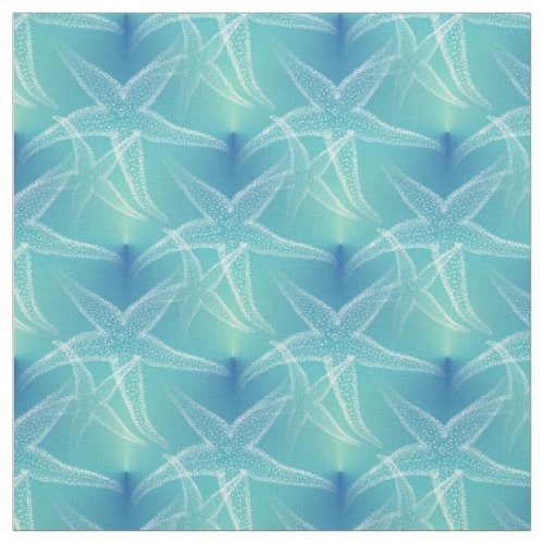 Starfish Blue Aqua Beach Fabric