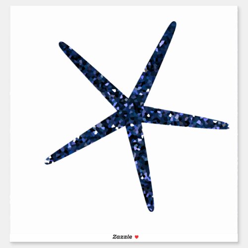 Starfish Blue Glitter Sparkle Pattern Celebrations Sticker