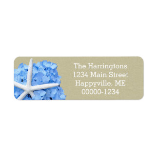 Starfish Blue Hydrangea Return Address Label