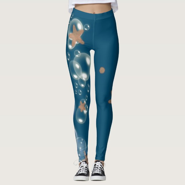 Starfish Blue Orange | Choose color Leggings (Front)