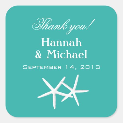 Starfish Blue Personalized Favor Labels