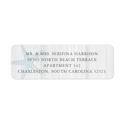 Starfish Blue Rustic Vintage Return Address Label