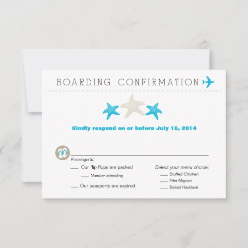 Starfish Boarding Pass RSVP Card