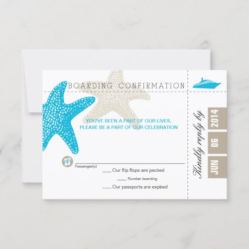 Starfish Boarding Pass RSVP Card