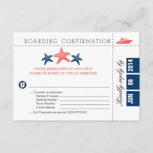 Starfish Boarding Pass RSVP Card