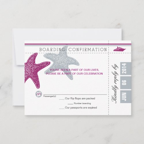 Starfish Boarding Pass RSVP Card