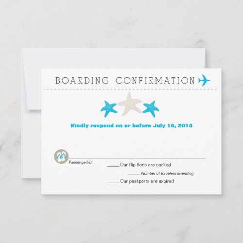 Starfish Boarding Pass RSVP Card