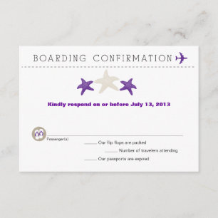 Starfish Boarding Pass RSVP Card
