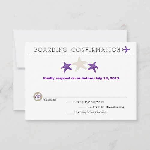 Starfish Boarding Pass RSVP Card