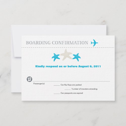 Starfish Boarding Pass RSVP Card